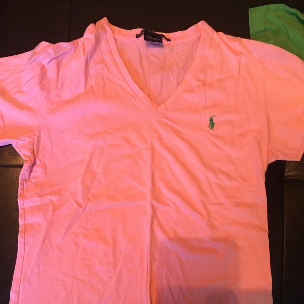 Pink polo short sleeved shirt